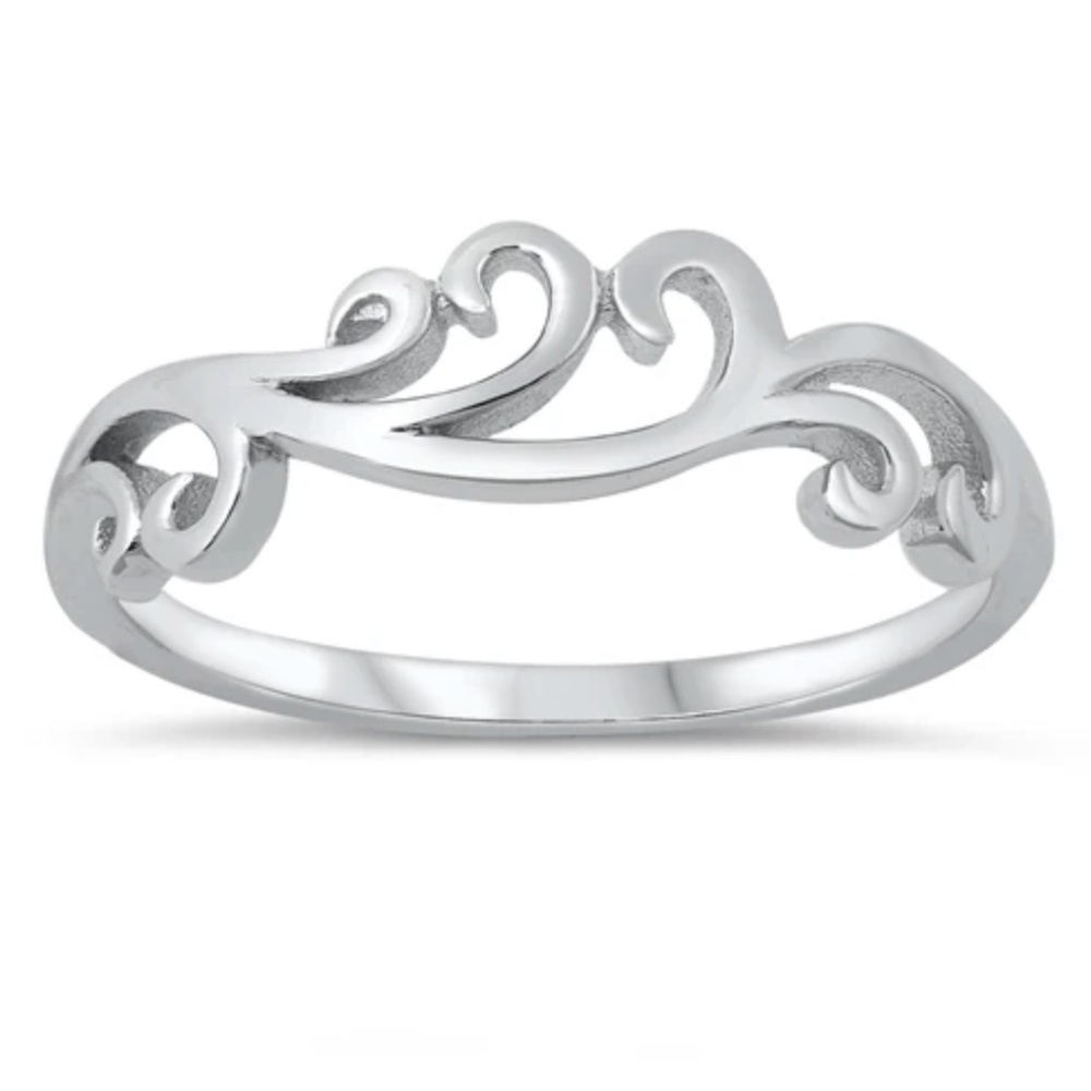 Sterling Silver Swirl Ring – Size 8